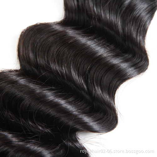 Unprocessed Mink Human Hair Bundles Vendor Brazilian Raw Human Hair Deep Wave Bundles With Closure And Frontal